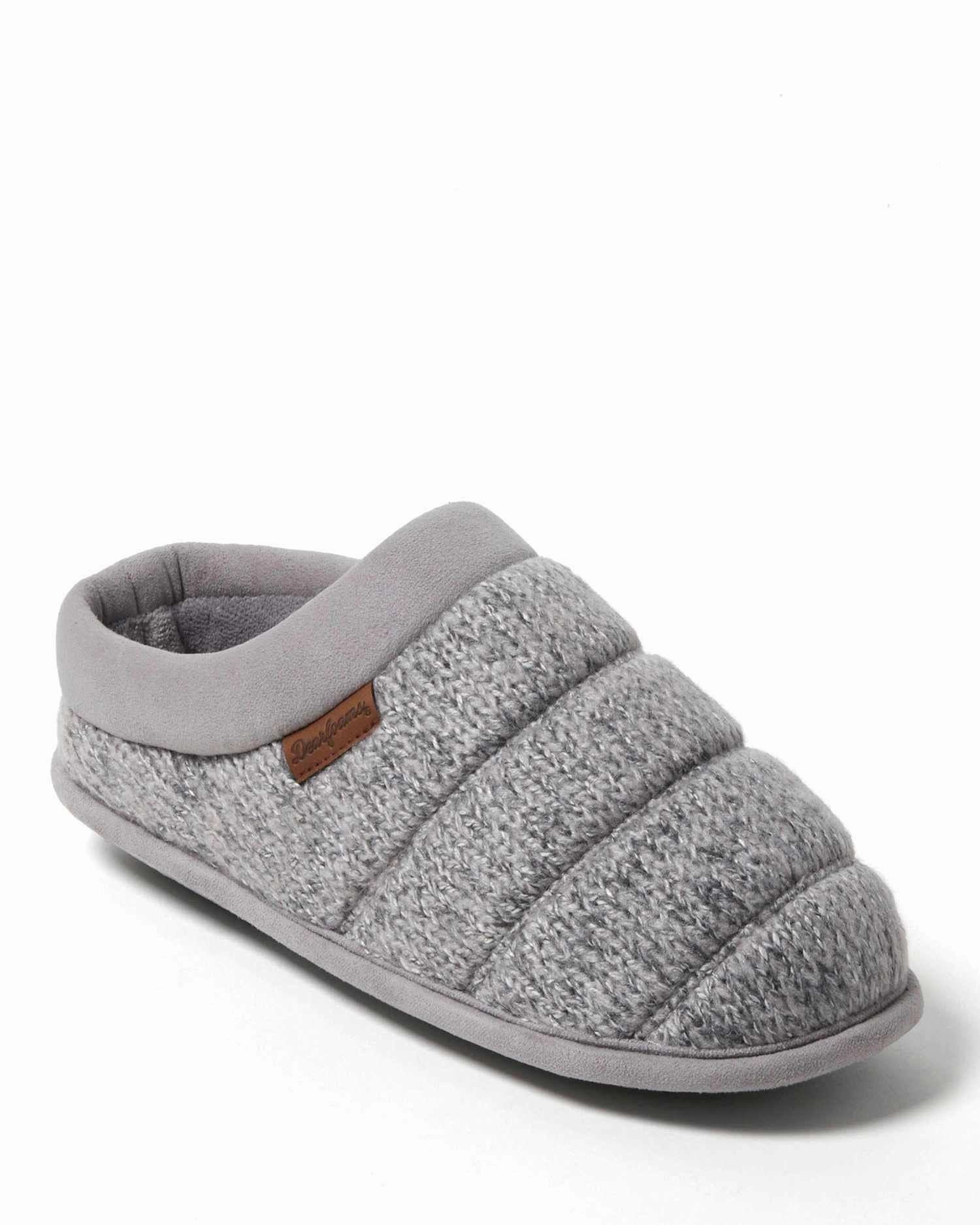Quick Release Buckle Dearfoams Men's Asher Marled Knit Clog House Slipper