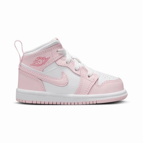 Effortless Slip Breathable All-Day Shoes Jordan 1 Mid 'Pink Foam Fire Red' Baby/Toddler Shoes