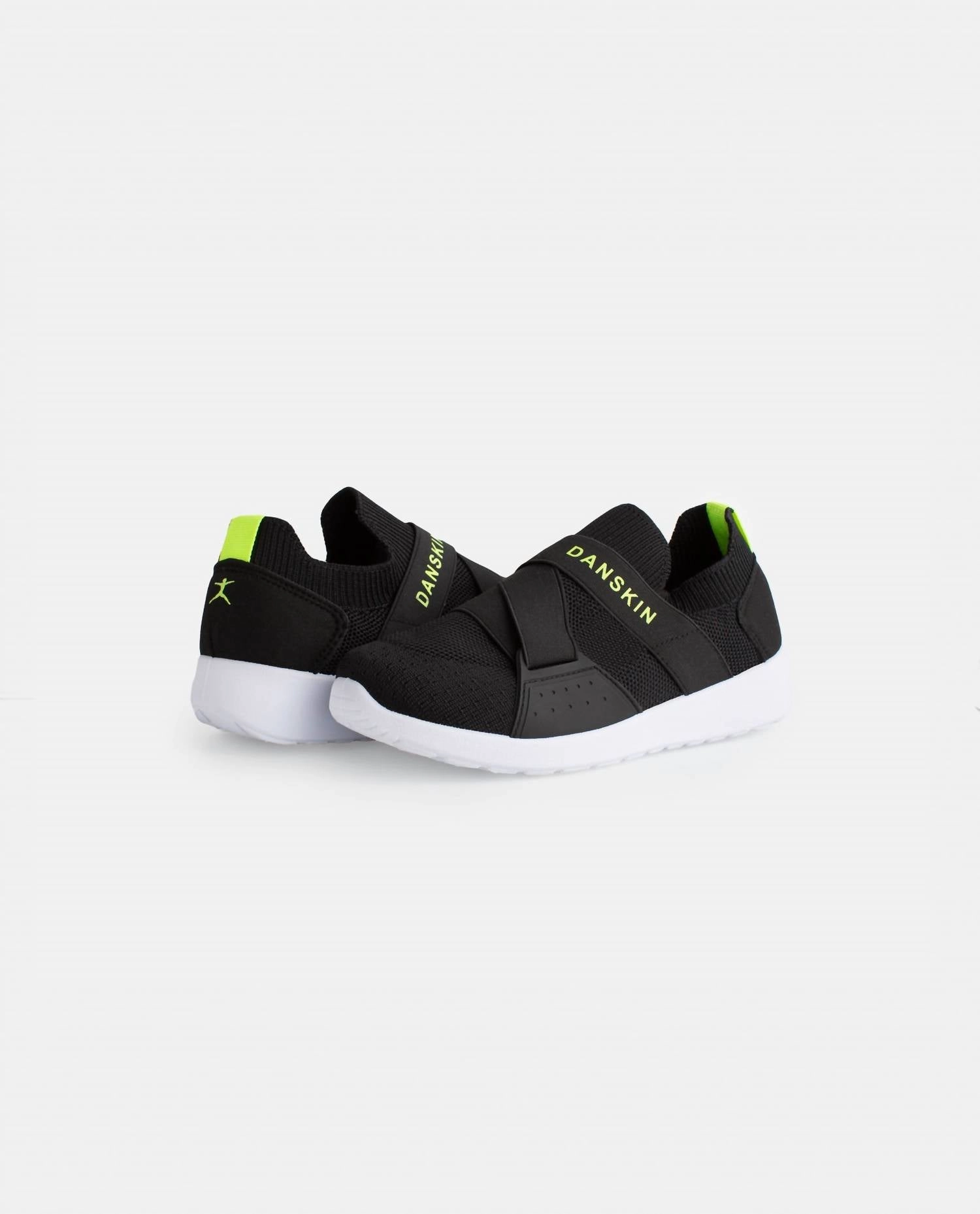 SyntheticLeather Girl's Elite Slip On Sneaker In Black/lime