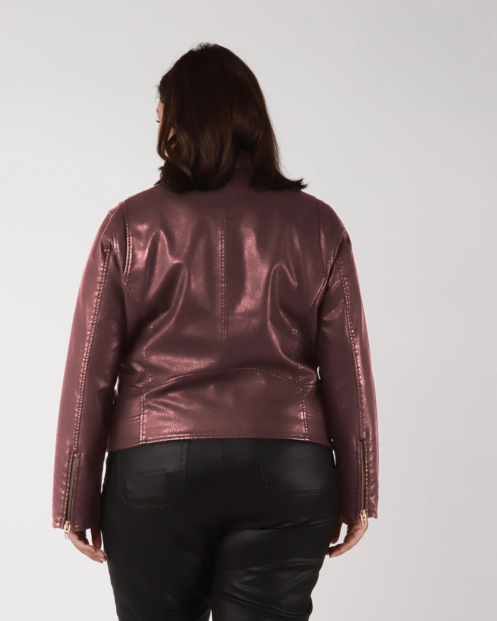 Seasonal Wear Landry Faux Leather Moto Jacket | Burgundy