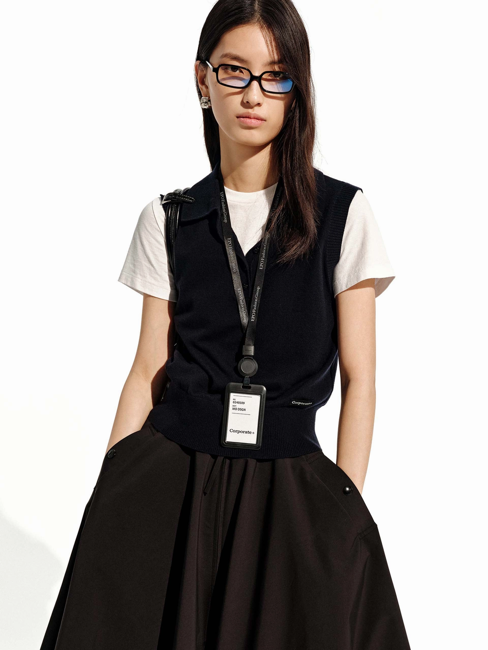 Perfect Fit Design Soft And Comfortable Lapel Collar Wool Knit Vest