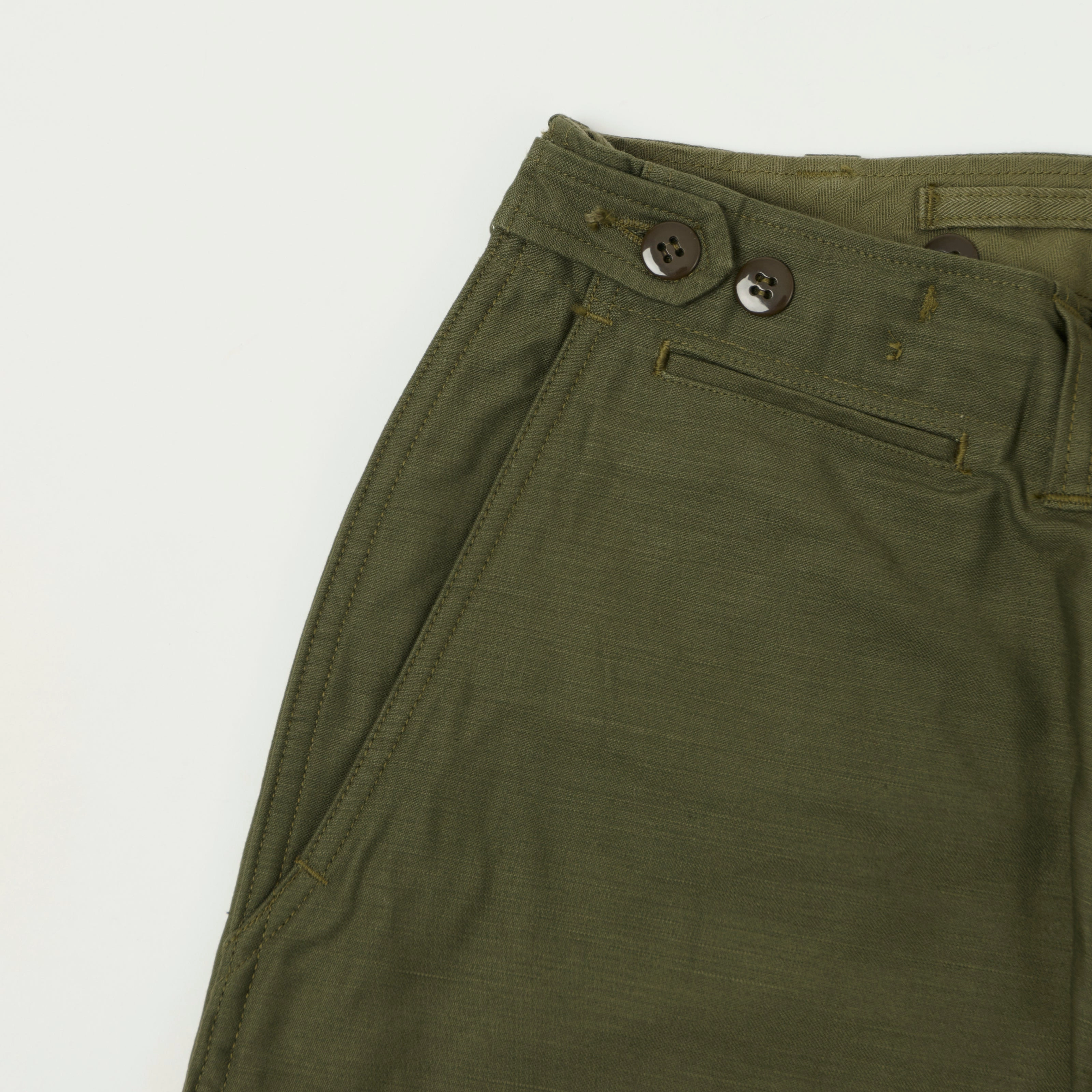 Buzz Rickson's U.S. Army M-43 Field Trousers - Olive AdjustableWaistband Sport Fit