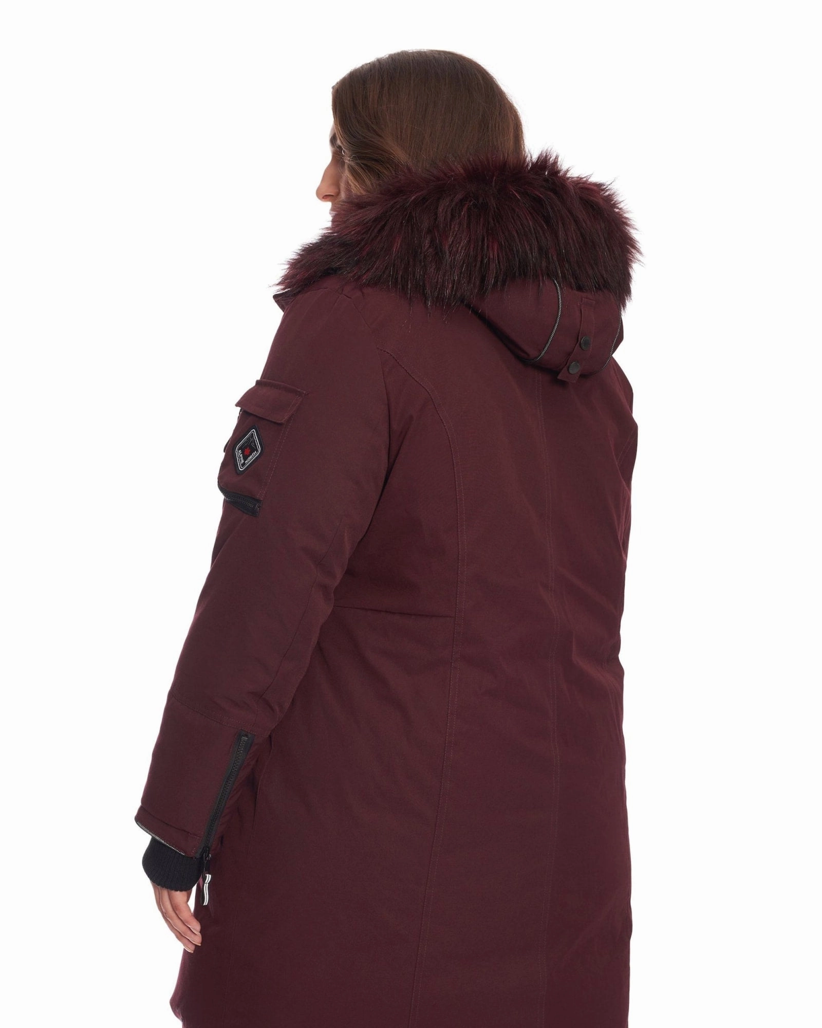 LAURENTIAN | Vegan Down Recycled Long Parka Winter With Faux Fur Hood | Grape Casual Layer