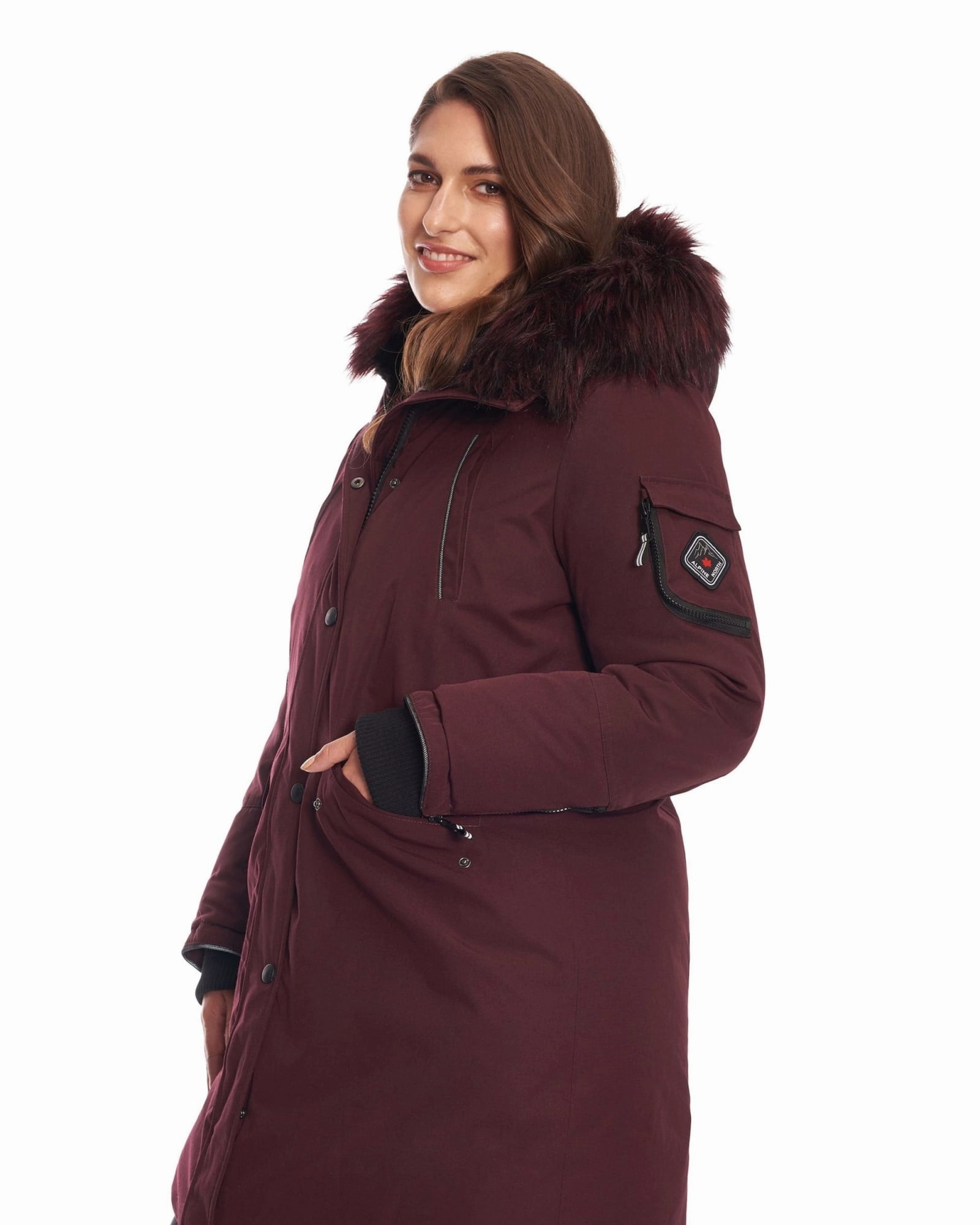 LAURENTIAN | Vegan Down Recycled Long Parka Winter With Faux Fur Hood | Grape Urban Edge suitable for corporate events