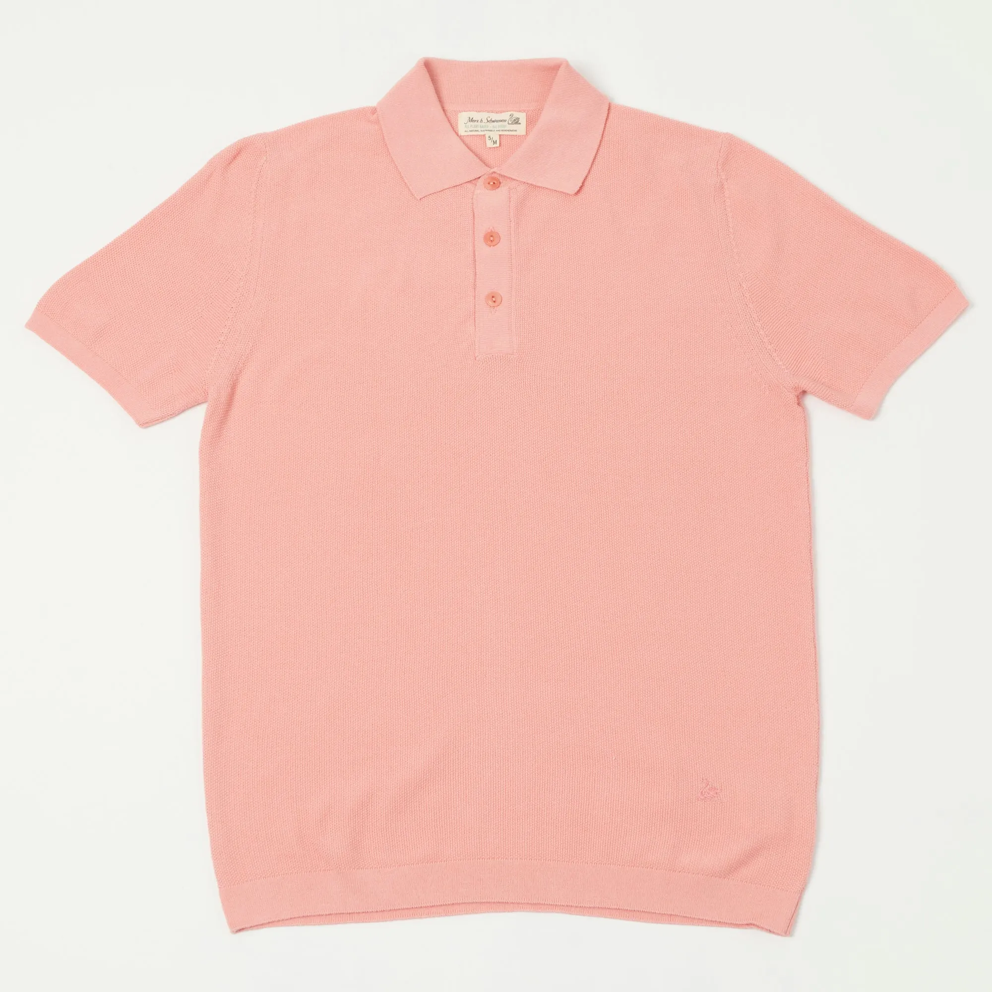 Durable Design Merz b. Schwanen 'Good Basics' Plant Based Pique Polo Shirt - Peach