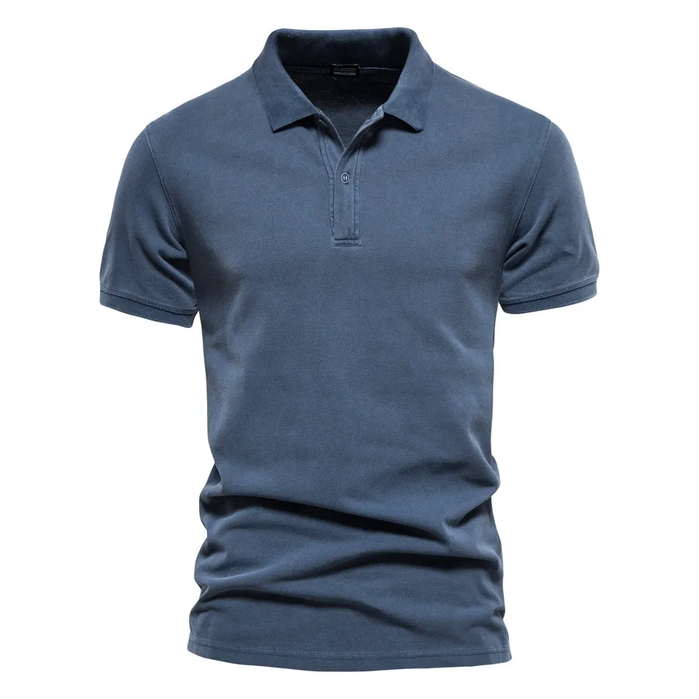 Breathable Layer Cool Wear West Louis? 100% Cotton Casual Short Sleeve Turndown Polo Shirt