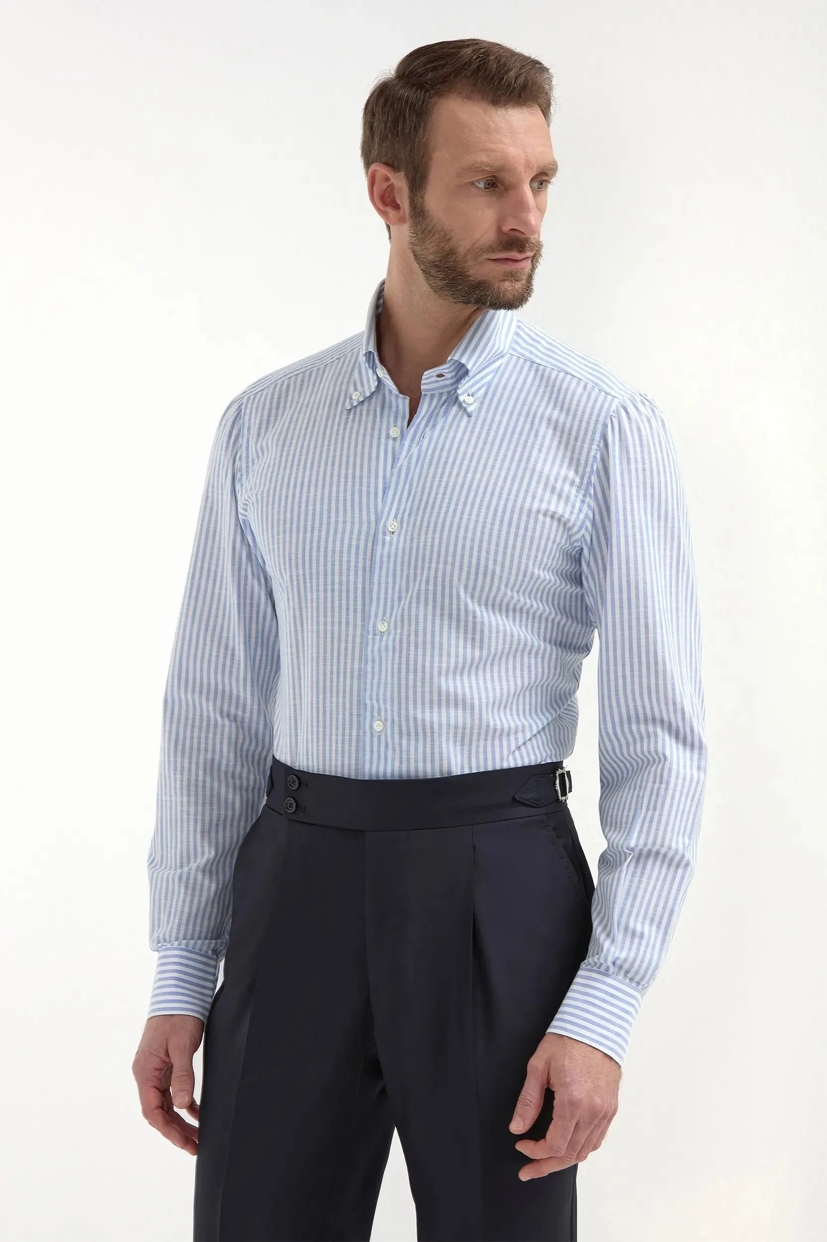 Button down light blue striped shirt ??Sartoriale collection??- Made In Italy Preppy Vibe