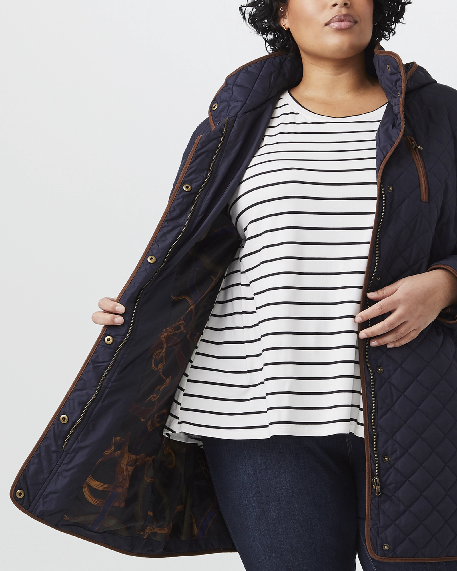Statement Octavia Quilted Jacket | Navy