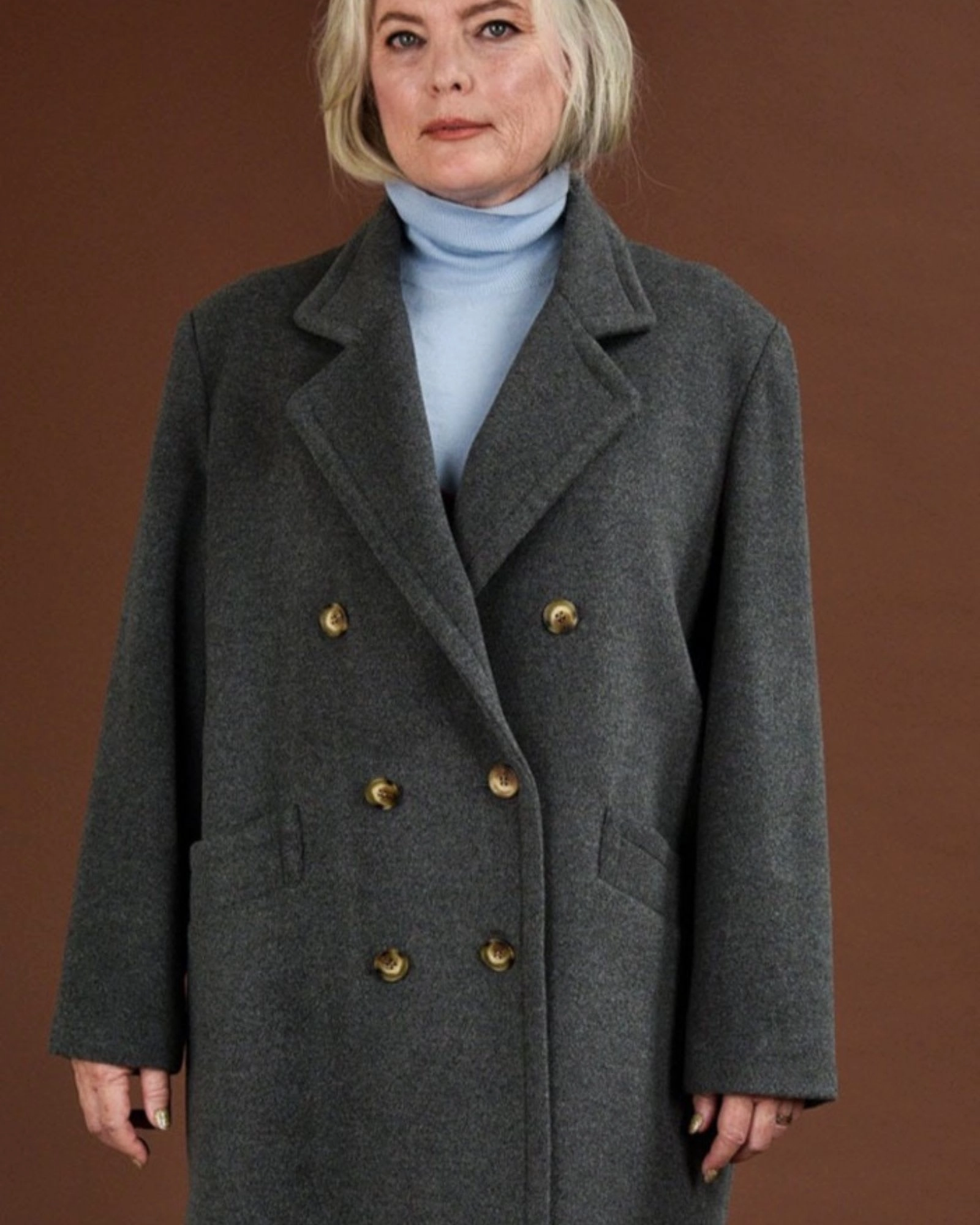 Water-Resistant Protection Travel Protection The Double Breasted Car Coat in Grey | Grey