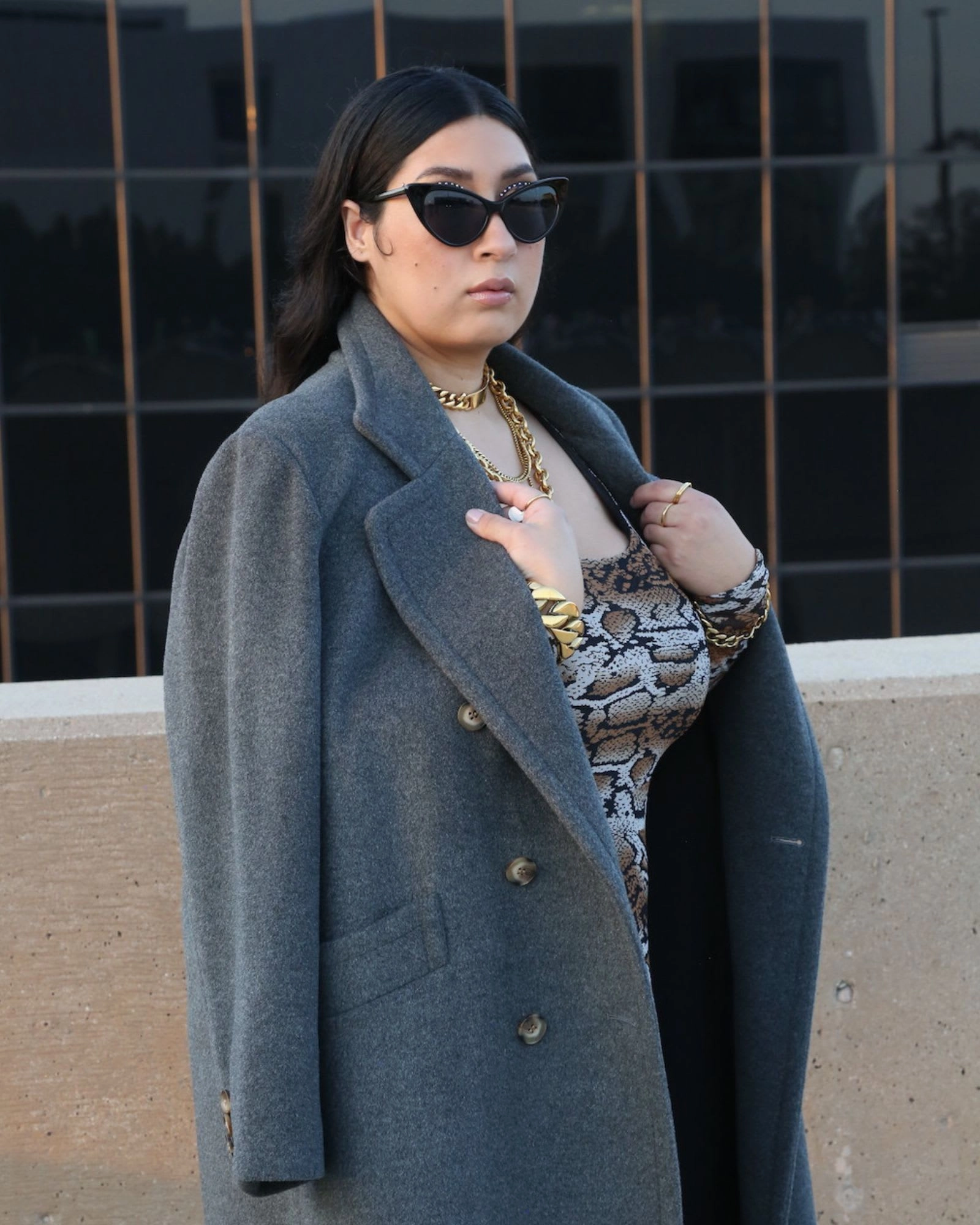 Quick Dry Coating The Double Breasted Car Coat in Grey | Grey