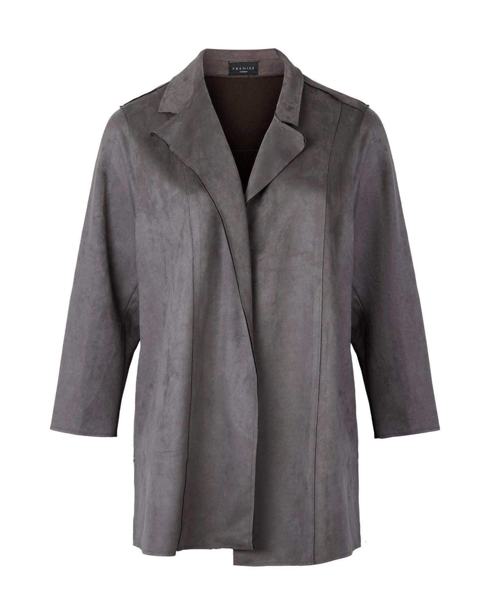 Travel Wear Esa Faux Suede Coat | Ash Smoke