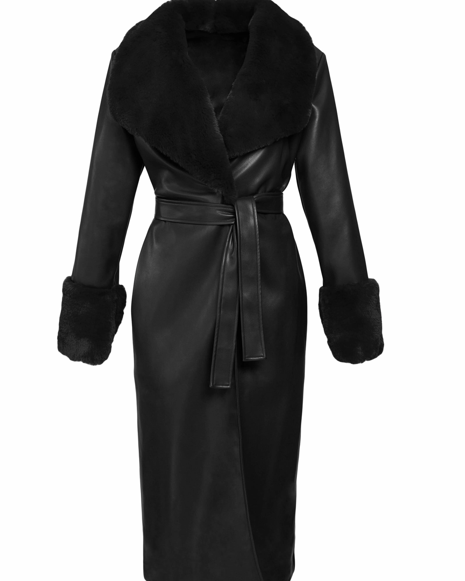 Skate Lightweight Layer Leather' Wrap Coat | Black