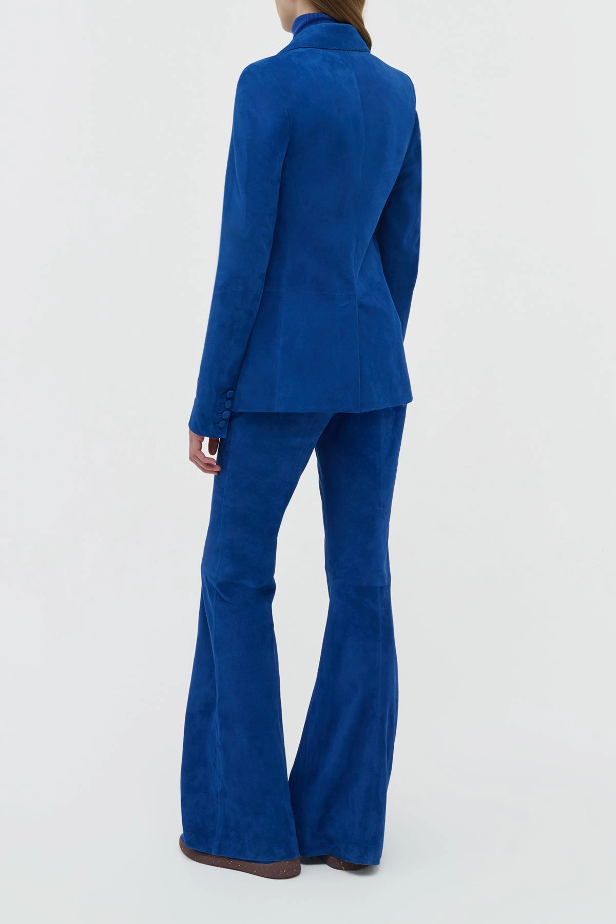 Chic Work Outfit Classic Cut Leiva Blazer in Cobalt Suede