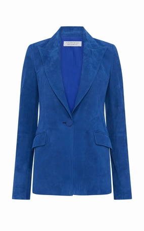tailored look Contemporary Wear Leiva Blazer in Cobalt Suede