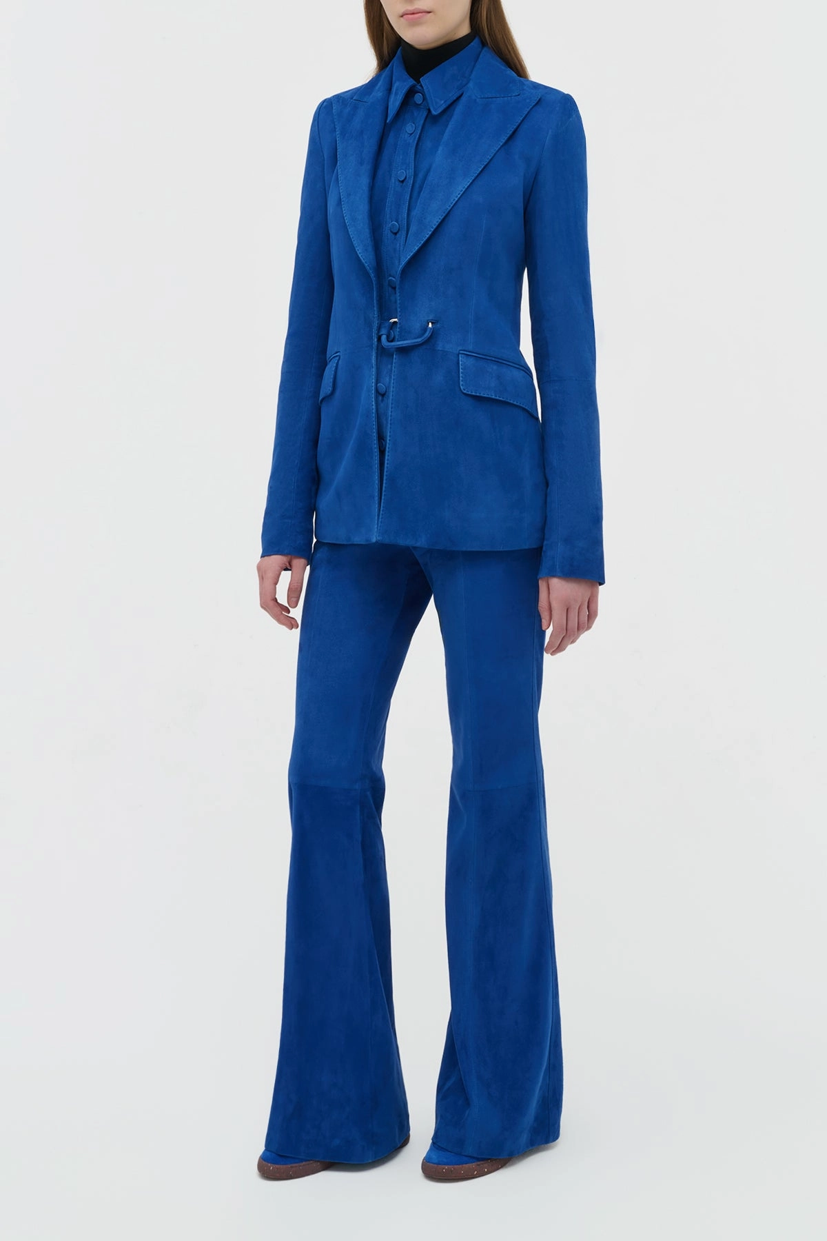 Leiva Blazer in Cobalt Suede Clean Cut Versatile Look