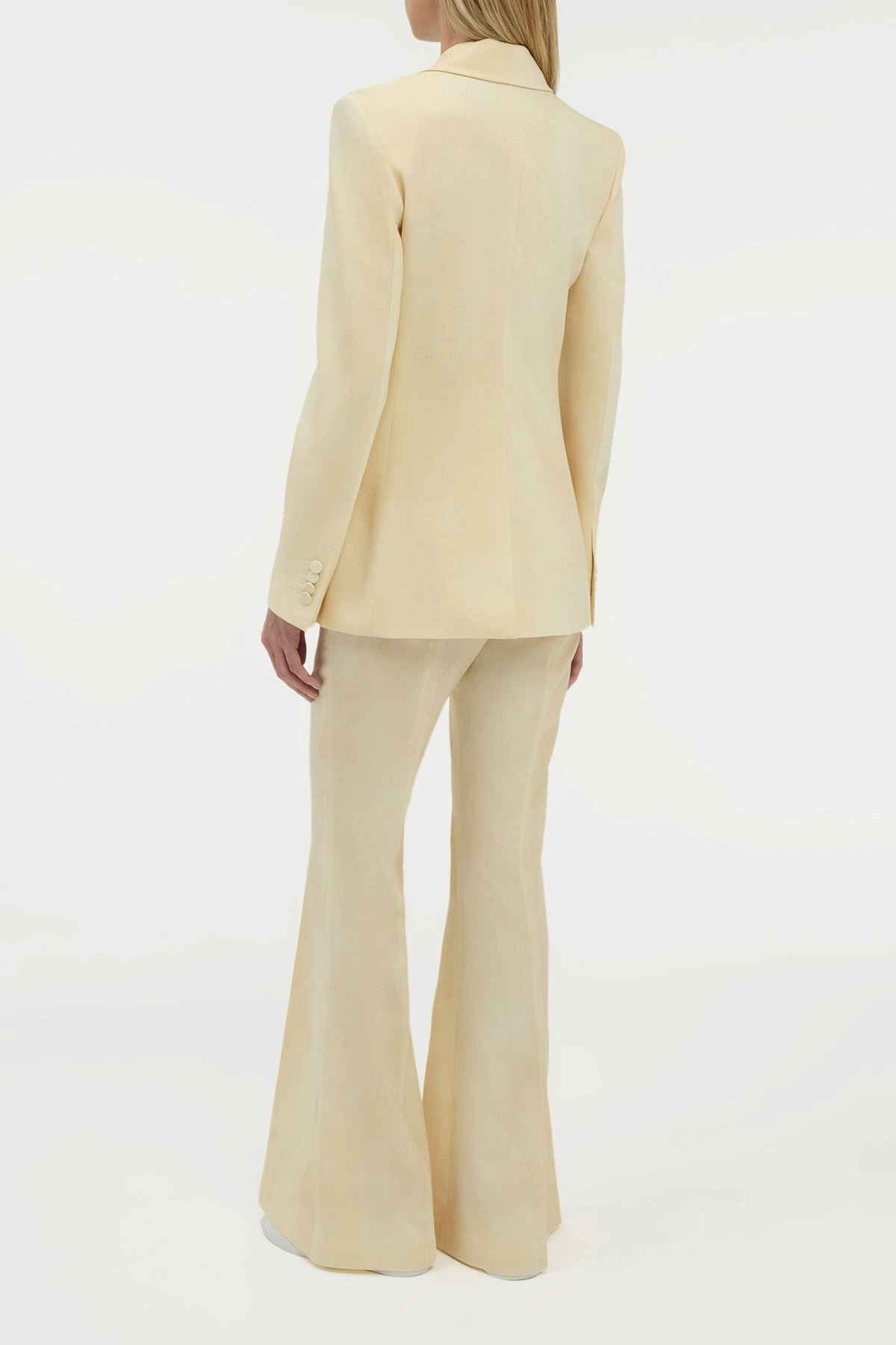 Leiva Blazer in Ivory Virgin Wool Sleek and Smart