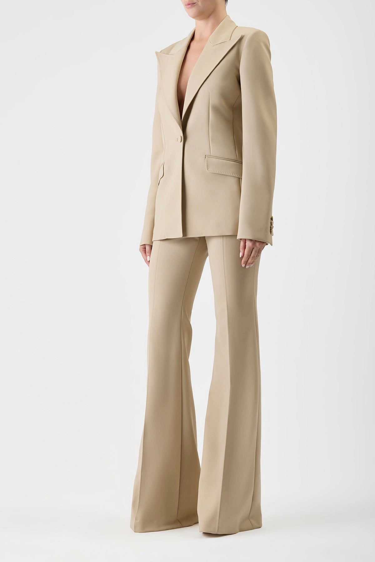 Comfortable Layers Sophisticated Fit Leiva Blazer in Khaki Sportswear Wool