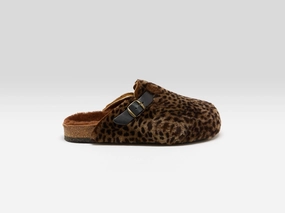 Wake Up Wear Removable parts Leopard Sheepskin Clogs  (252 / W / BROWN)