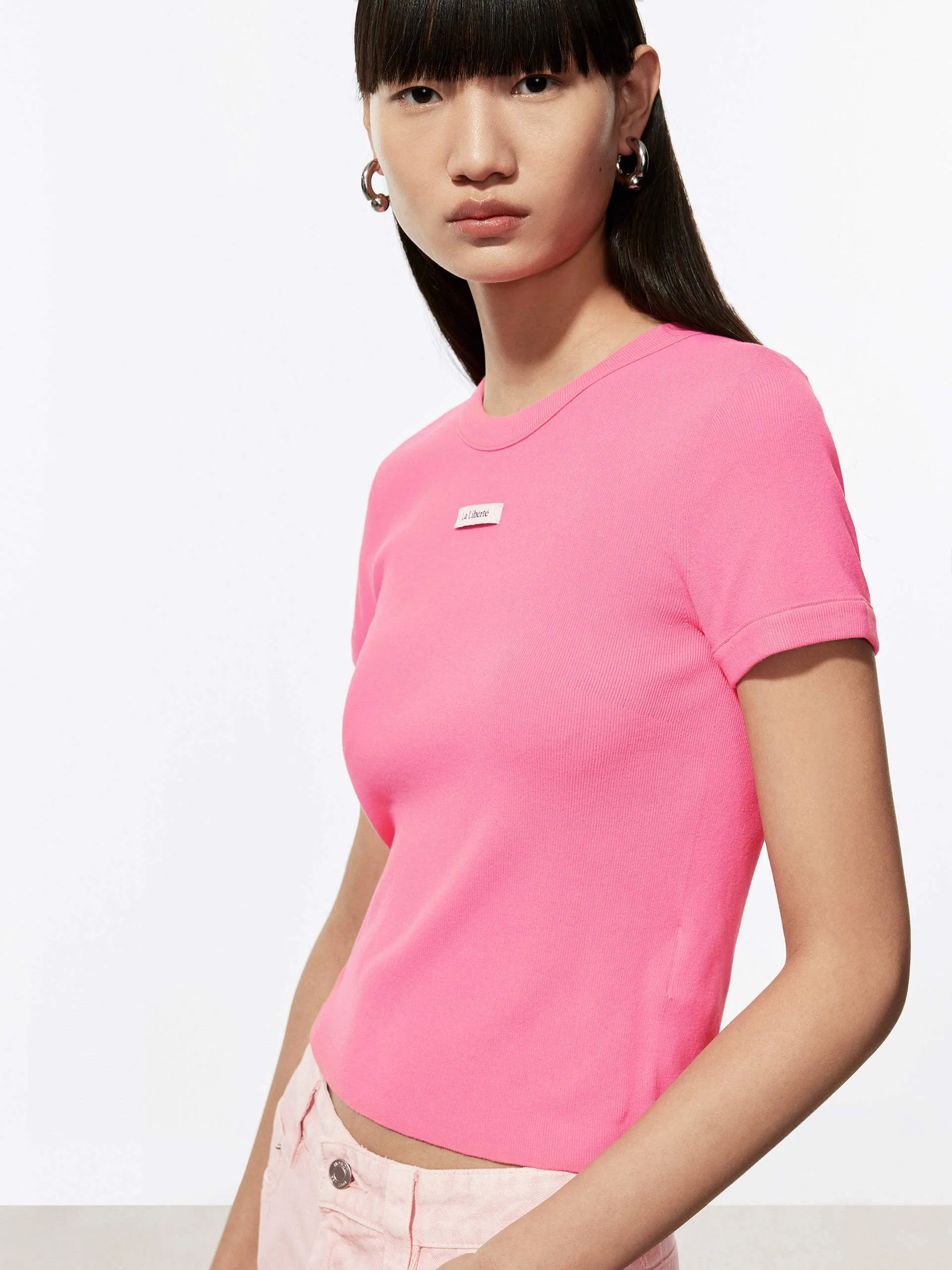 Perfect Warmth Letter Print Fitted Top