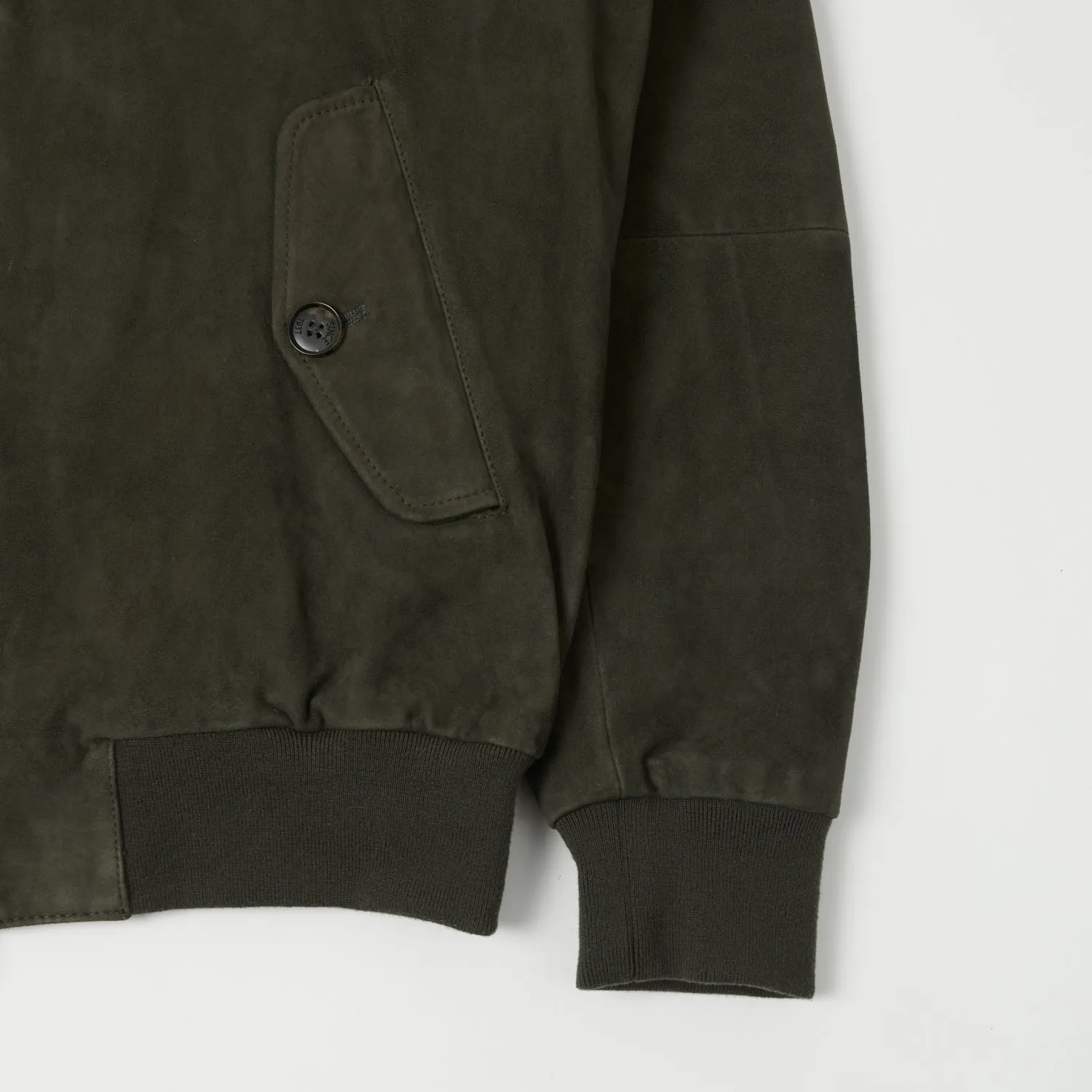 Baracuta G9 Suede Harrington Jacket - Green All Ground