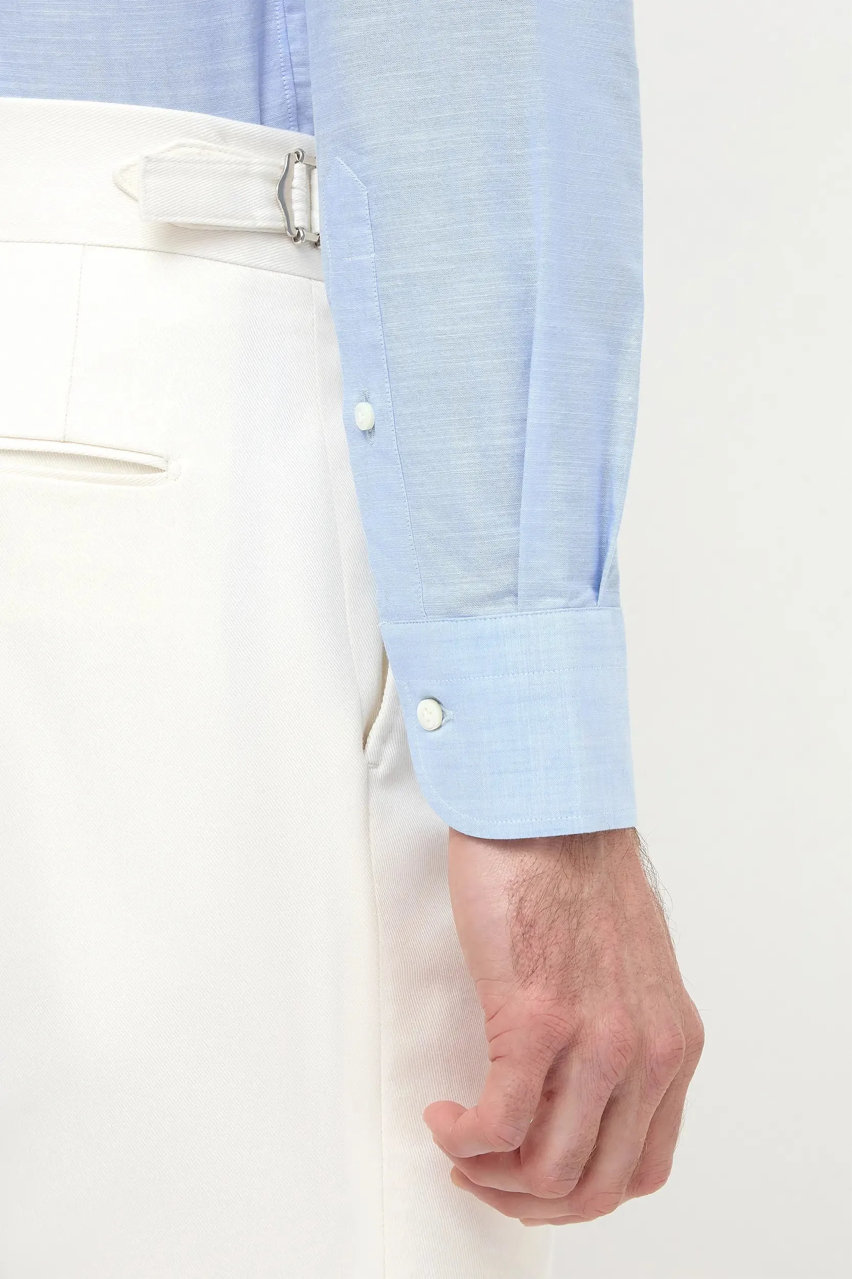 Light blue bamboo button-down shirt "Sartoriale collection" - Made In Italy Fashion Essential Premium Quality