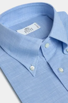 Light blue bamboo button-down shirt "Sartoriale collection" - Made In Italy Temperature Regulating