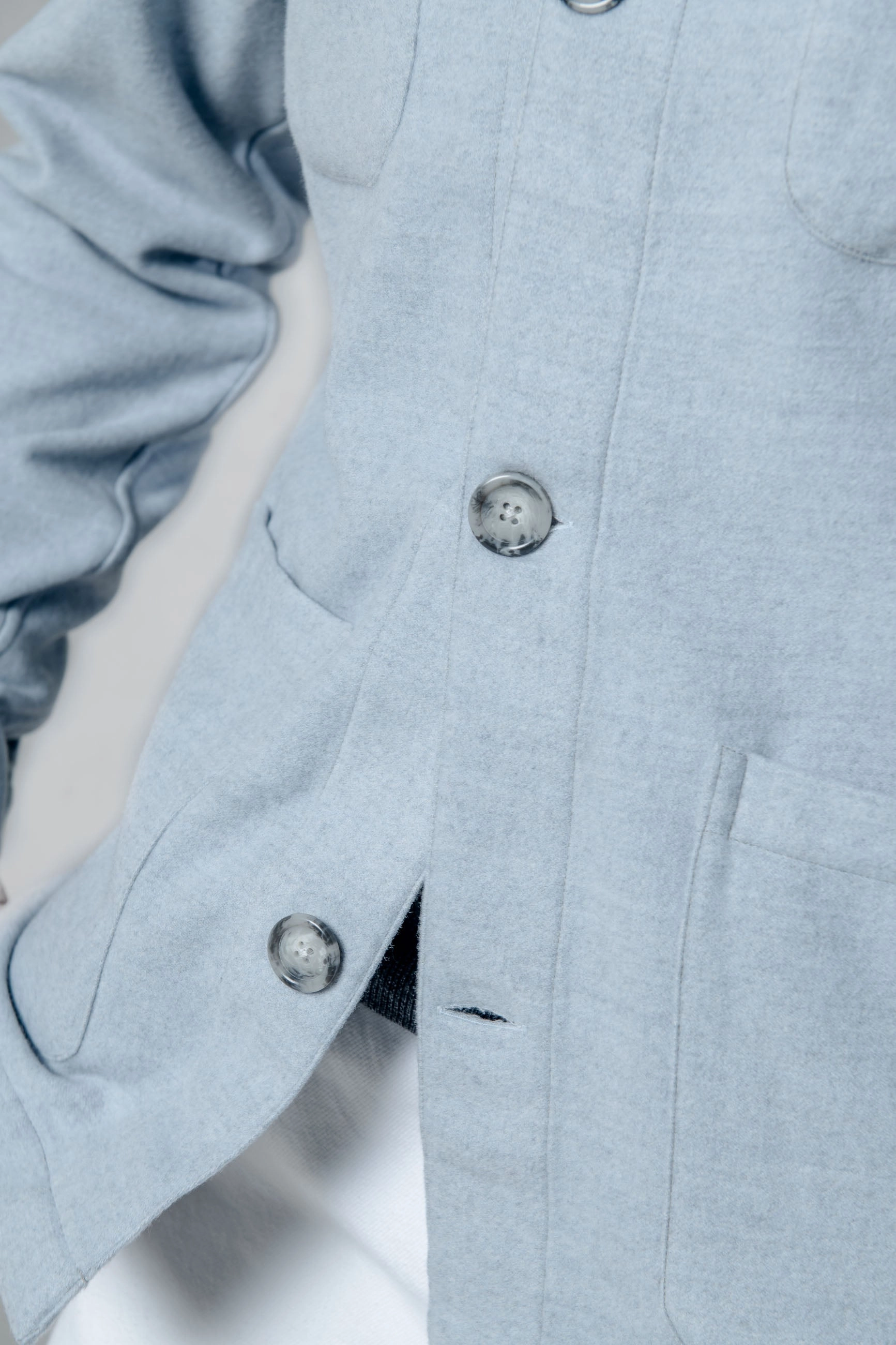 Light blue Safari Jacket flannel Super 180s ?C Made in Italy suitable for autumn festivals