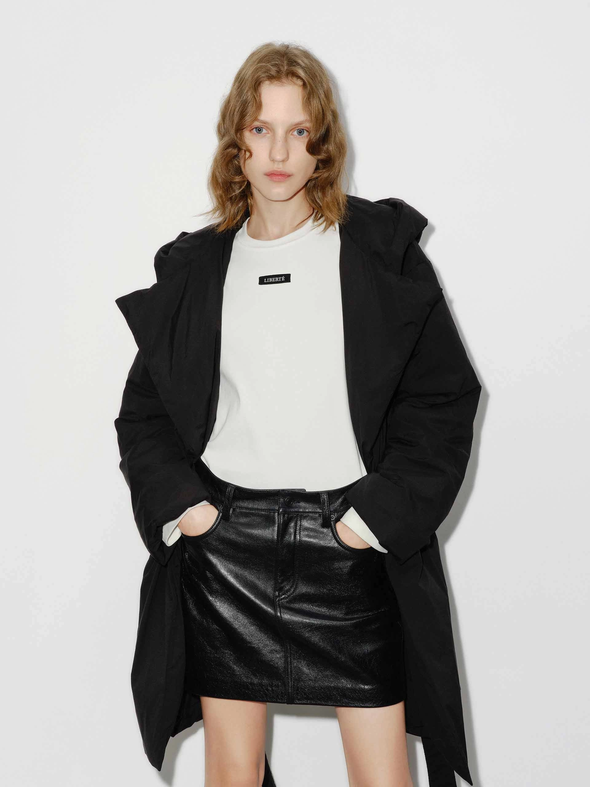 Hood Quilted Jacket with Belted Everyday Layer Style BondedSeams