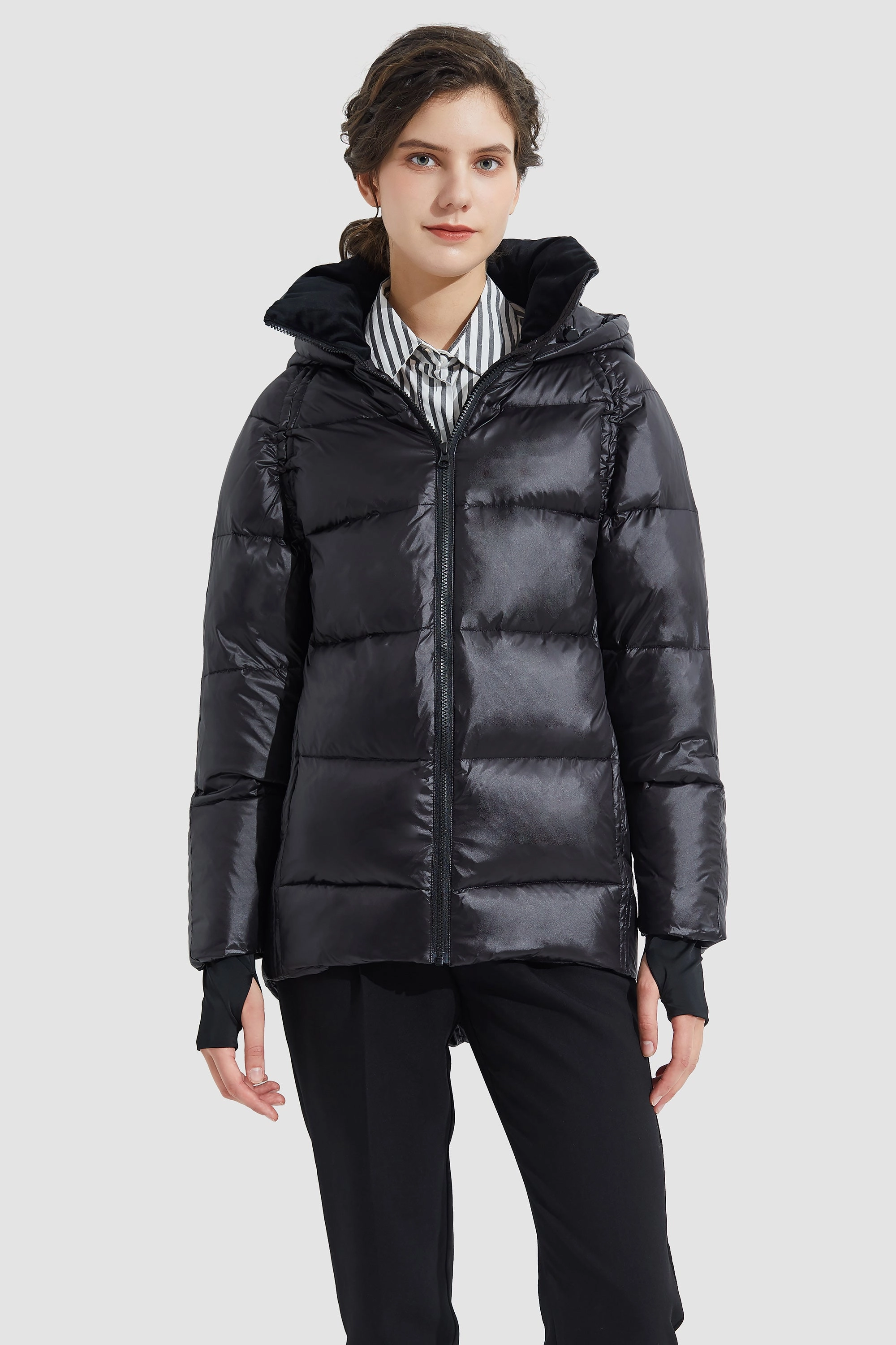 WeatherproofCoating Short Length Light Cropped Bubble Puffer Down Jacket