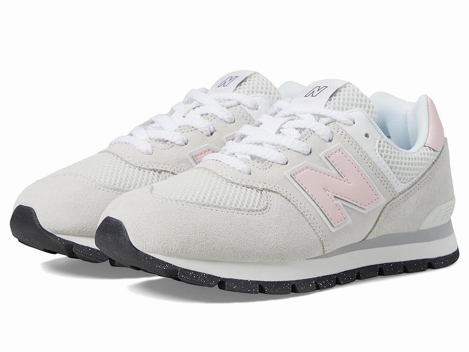 New Balance 574 GC574EVG Big Kids Gray White Leather Lifestyle Shoes FD969 Ease Motion