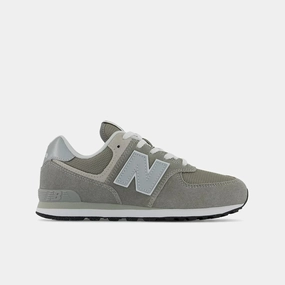 Trend Focused New Balance 574 GC574EVG Big Kids Gray White Leather Lifestyle Shoes FD969