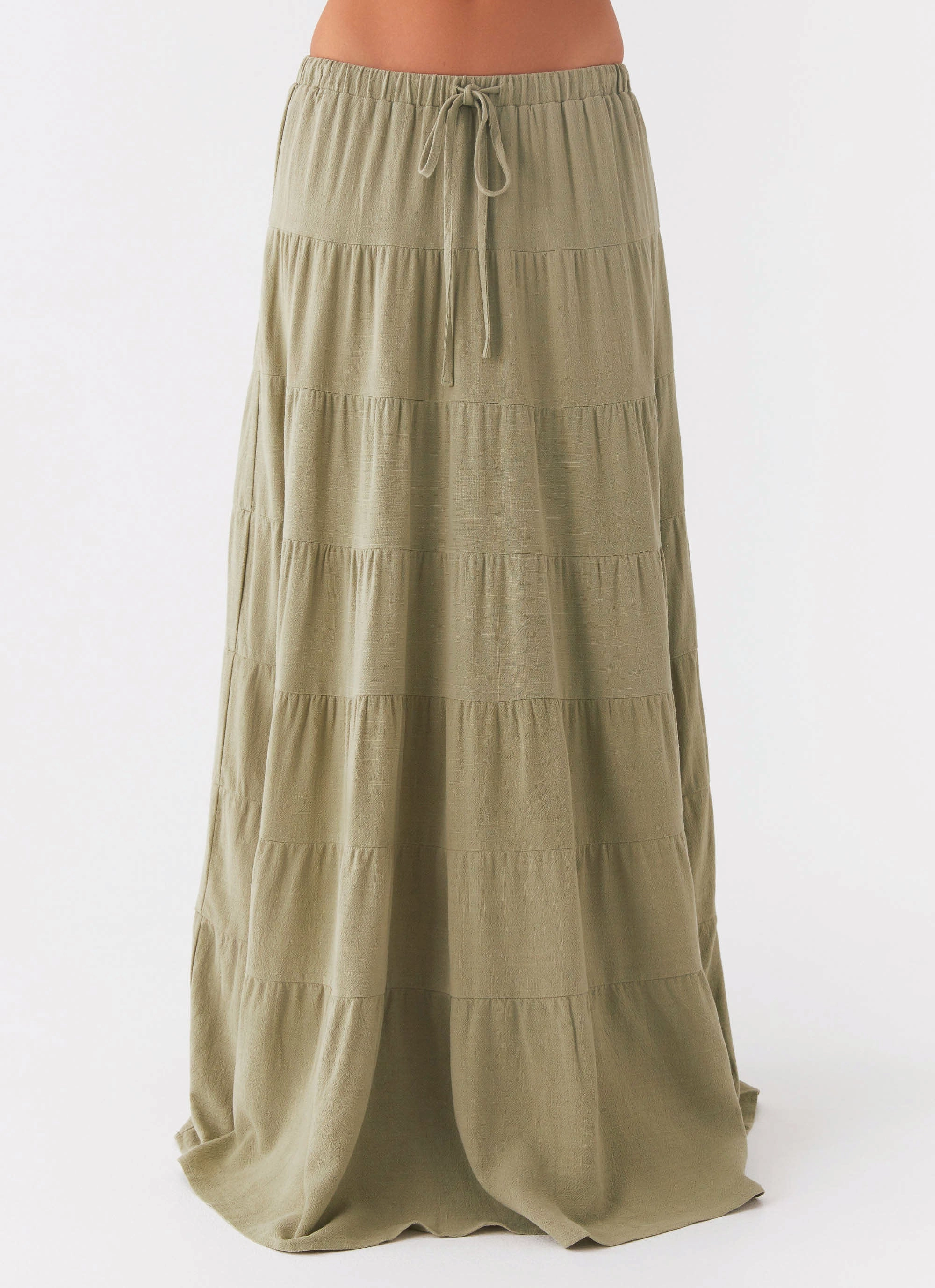Non Restrictive Cut Mariella Linen Maxi Skirt - Sage