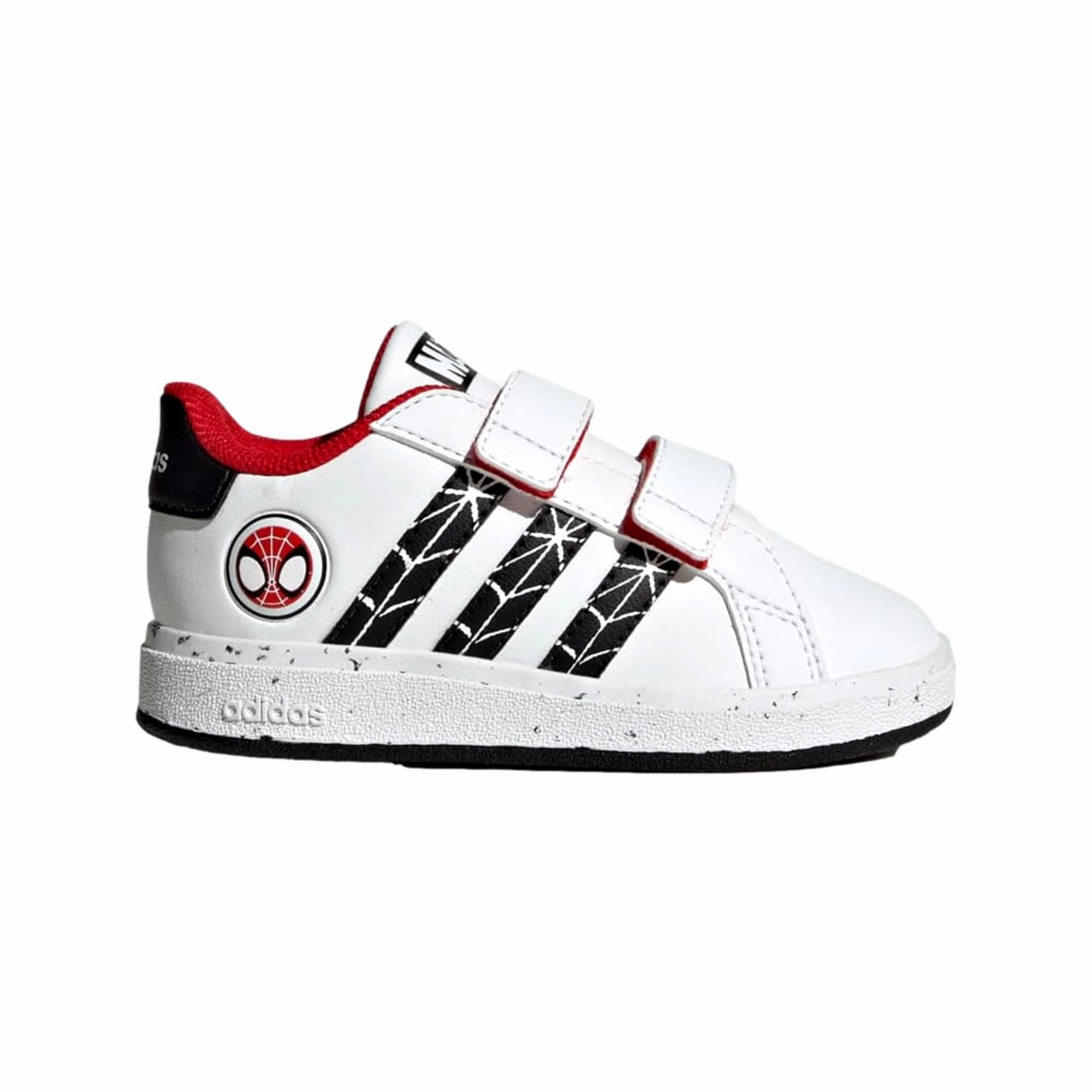 Boat Glow Pot Path Adidas Grand Court Spider-Man White / Black / Better Scarlet  IF9893 Toddler