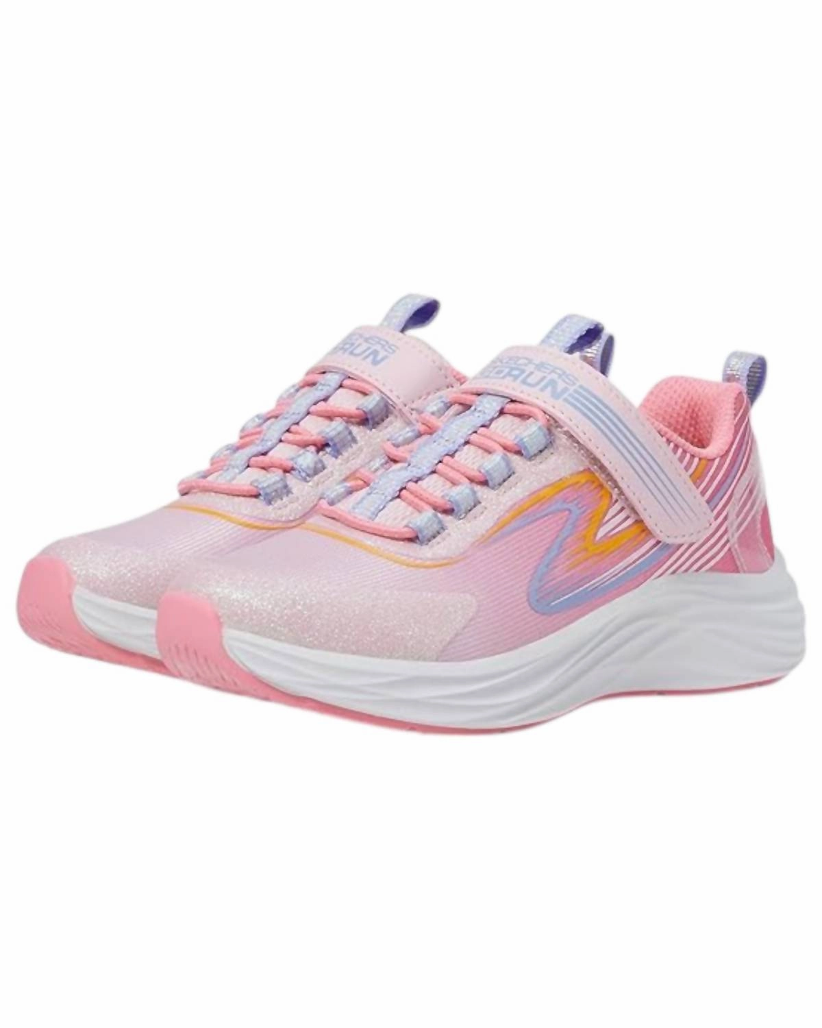 Girl's Go Run Accelerate Sneakers In Pink Multi Smooth Zone Grip Flow