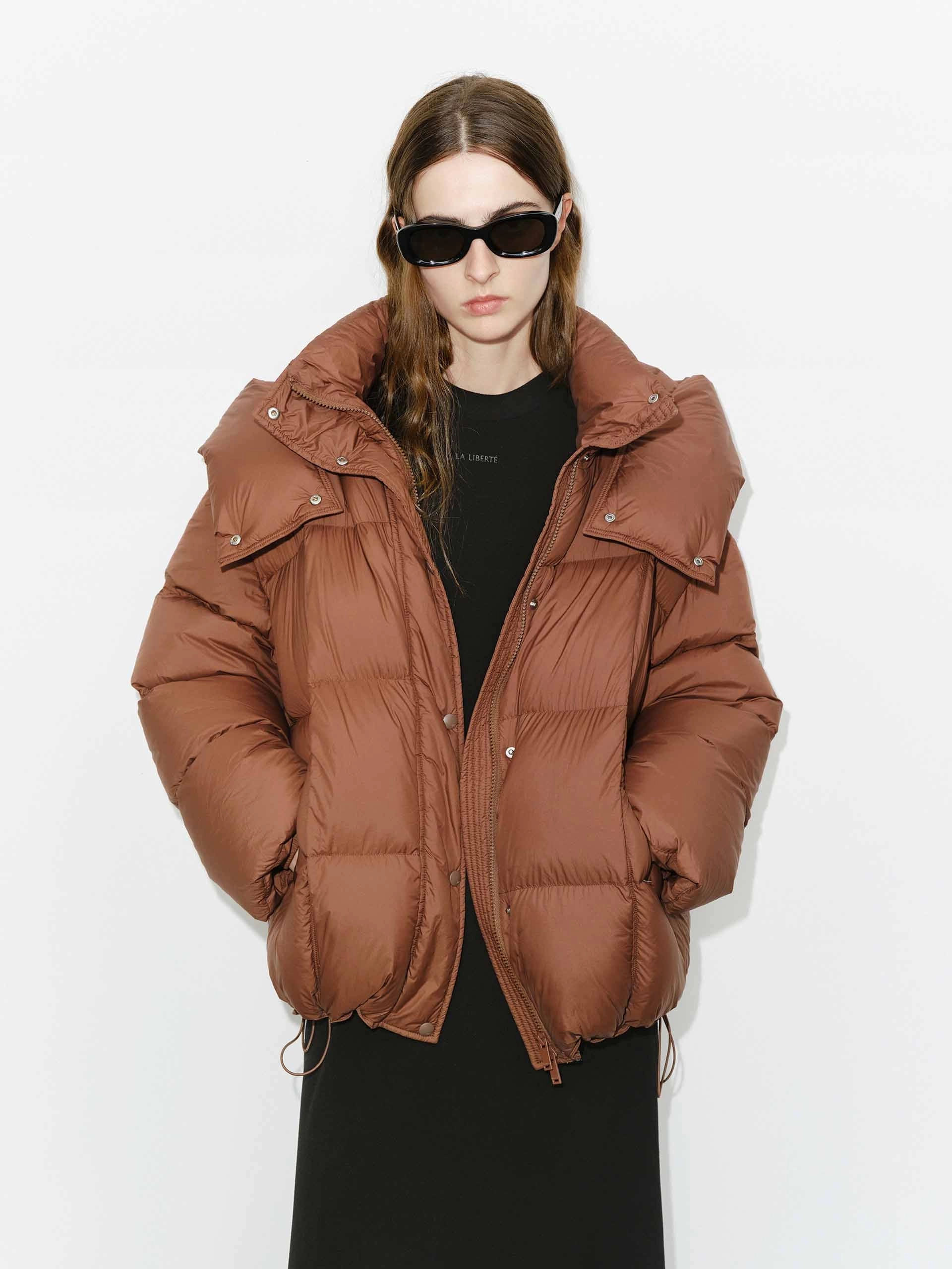 Effortless Layer Funnel Neck Puffer Jacket