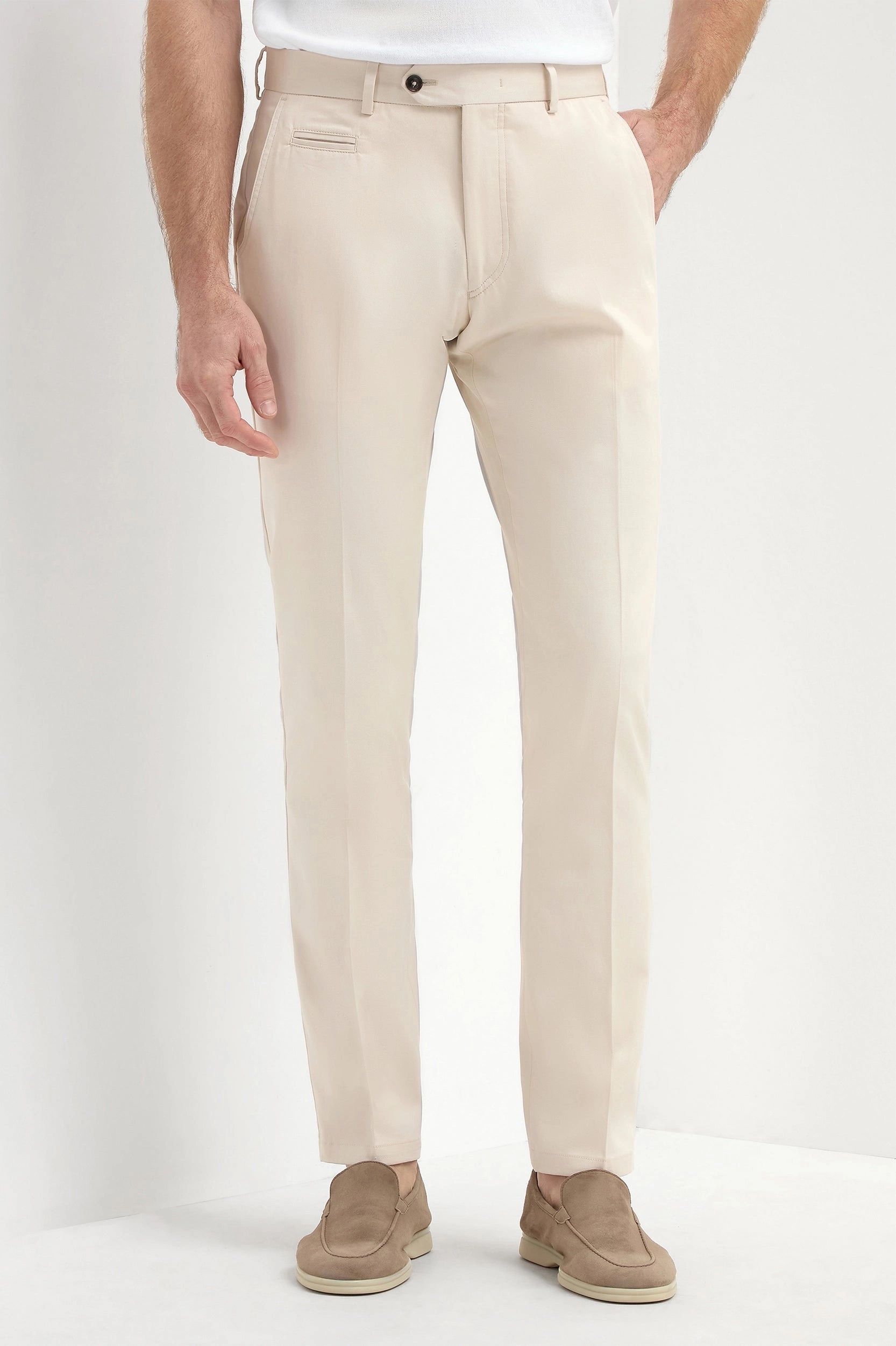 Beige cotton Garda trousers - Made in Italy Core Style Fashion Forward