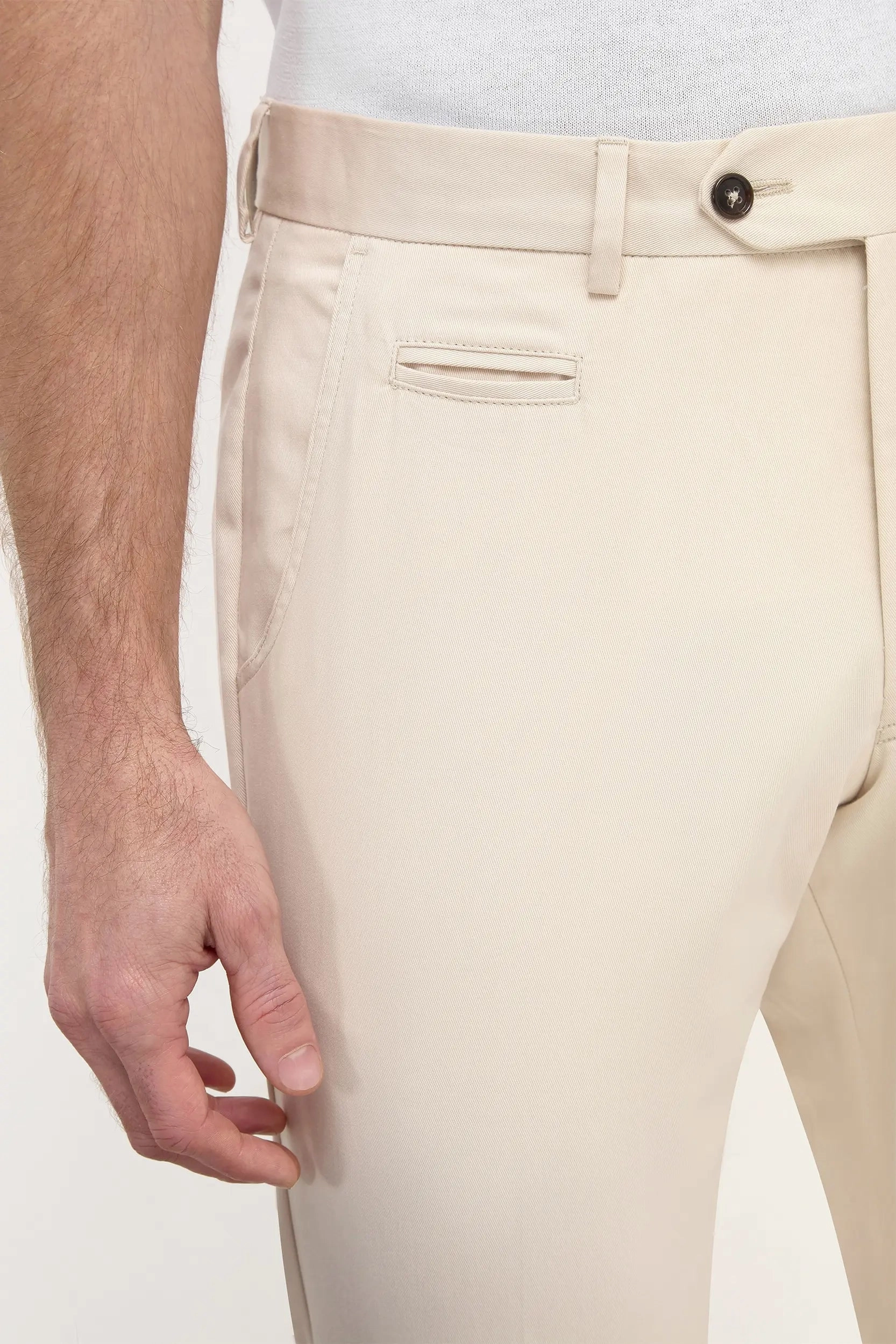 Urban Flex Beige cotton Garda trousers - Made in Italy
