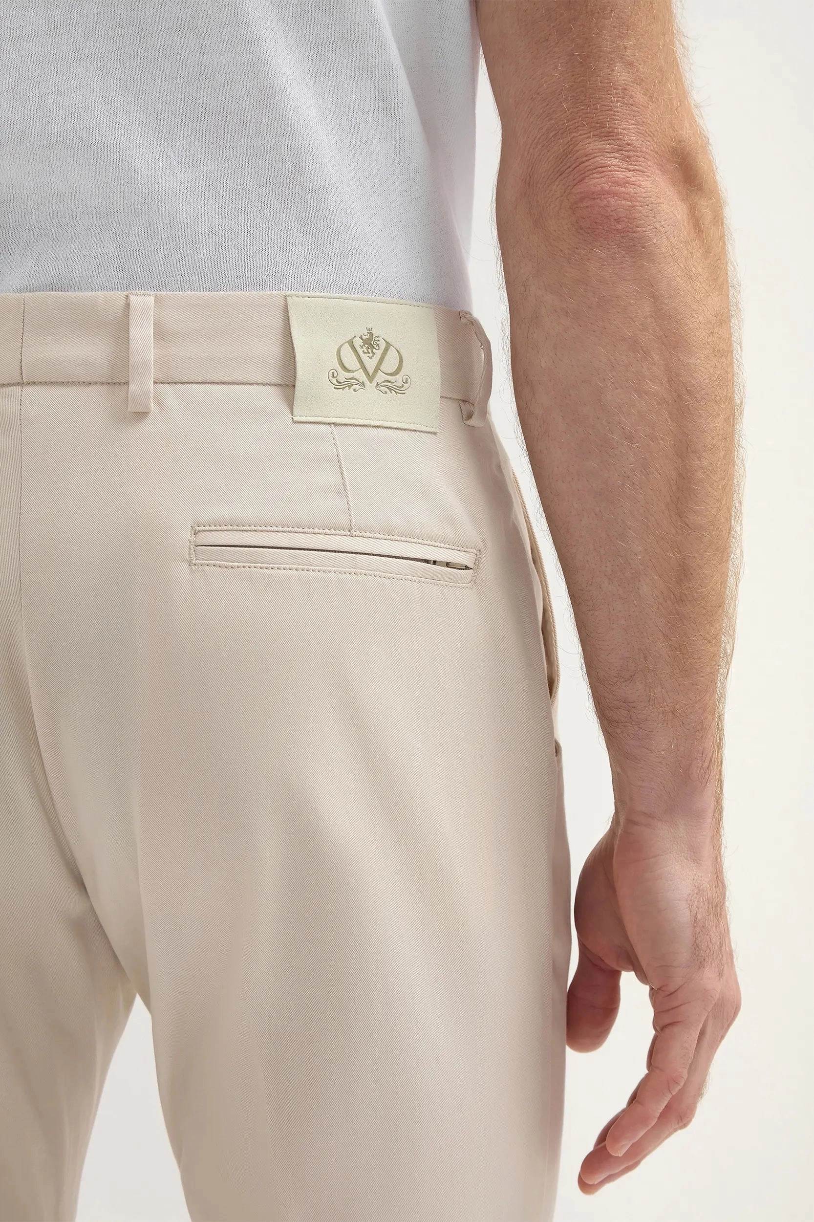 Beige cotton Garda trousers - Made in Italy Ultra Soft Sporty Comfort Wear
