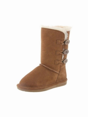 Durable Shell All Day Wear BEARPAW LAUREN GIRLS SHEEPSKIN PULL ON WINTER BOOT - Hickory - Y1