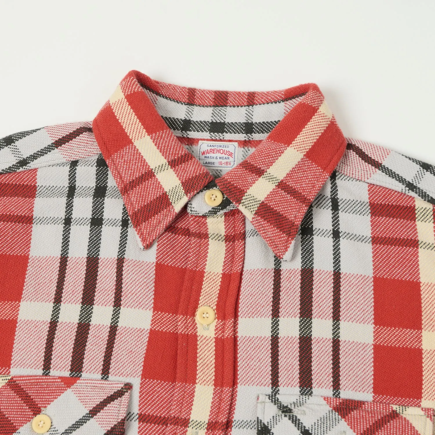 Warehouse & Co 3104 Plaid Flannel Shirt - Red Wrinkle Resistant quick dry