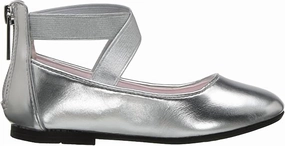 Light Travel Flats PU Sole Little Girl's Marissa Sandals In Silver