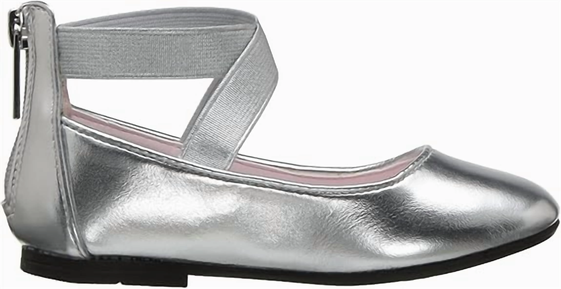 Little Girl's Marissa Sandals In Silver Slip Resistant Sole Pattern Flexible Design