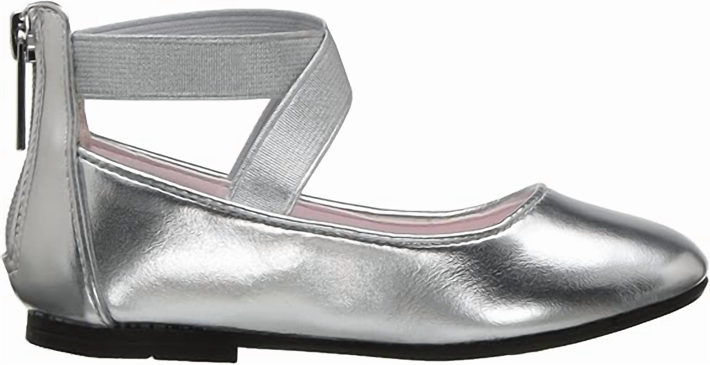 Light Travel Flats PU Sole Little Girl's Marissa Sandals In Silver