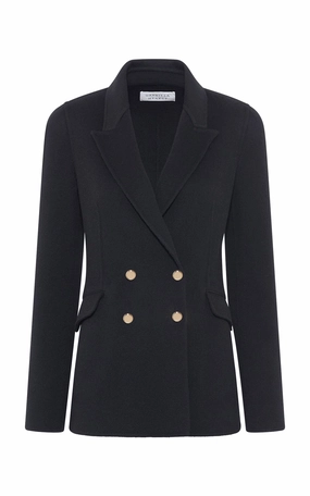 Lloyd Blazer in Black Double-Face Recycled Cashmere Relaxed Layers
