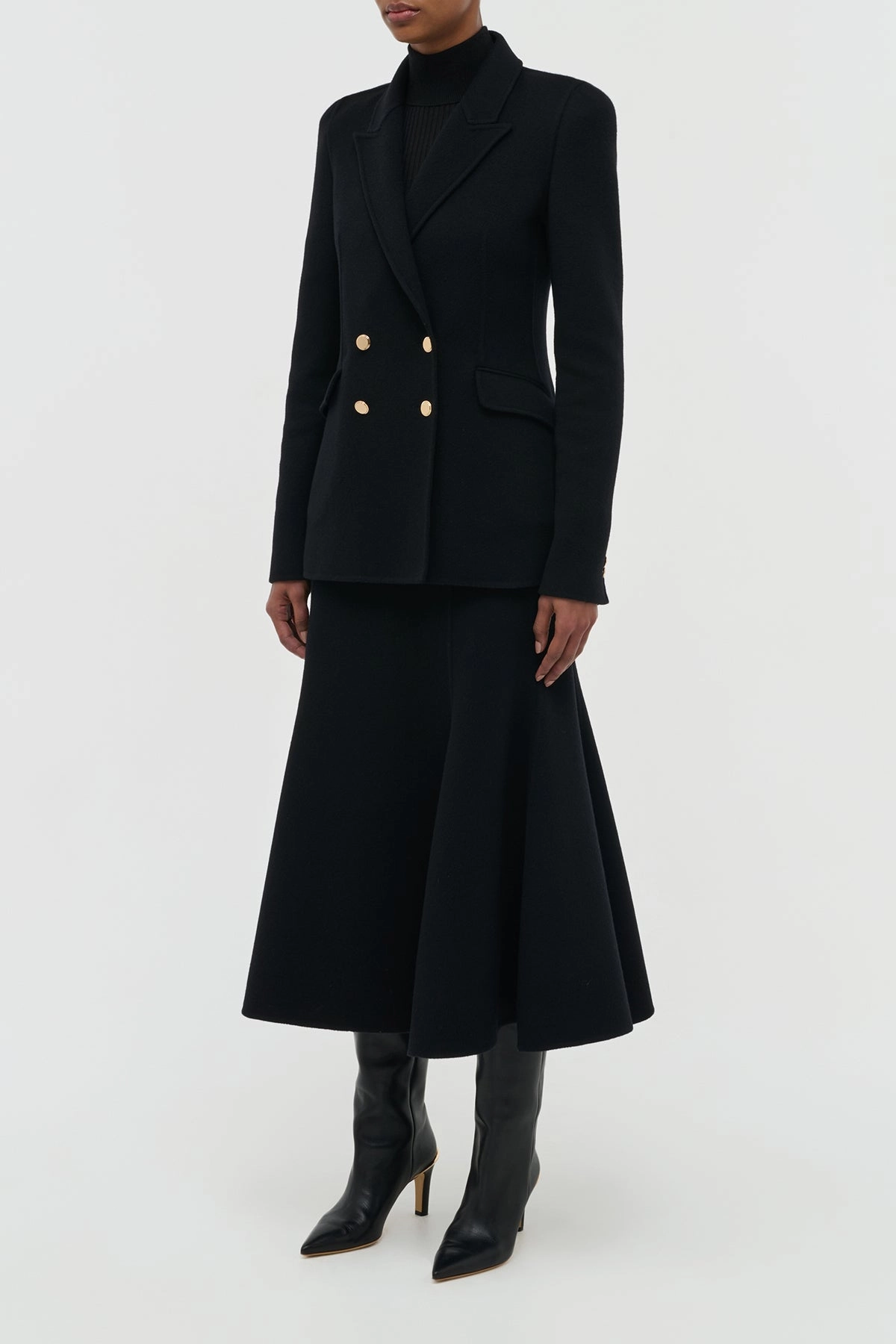 Lloyd Blazer in Black Double-Face Recycled Cashmere Sharp Layering Chic Tailored Wear