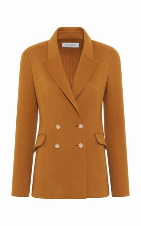 Executive Tailoring Lloyd Blazer in Yellow Ochre Double-Face Recycled Cashmere