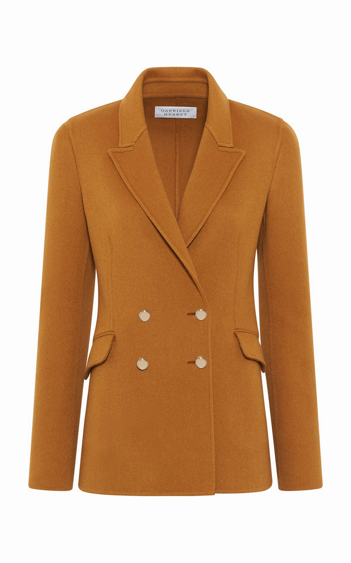 Flattering Comfort Wear Lloyd Blazer in Yellow Ochre Double-Face Recycled Cashmere