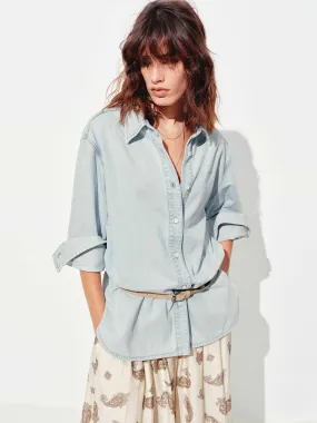 Long Sleeves Denim Shirt Essential Fit Seamless Sides