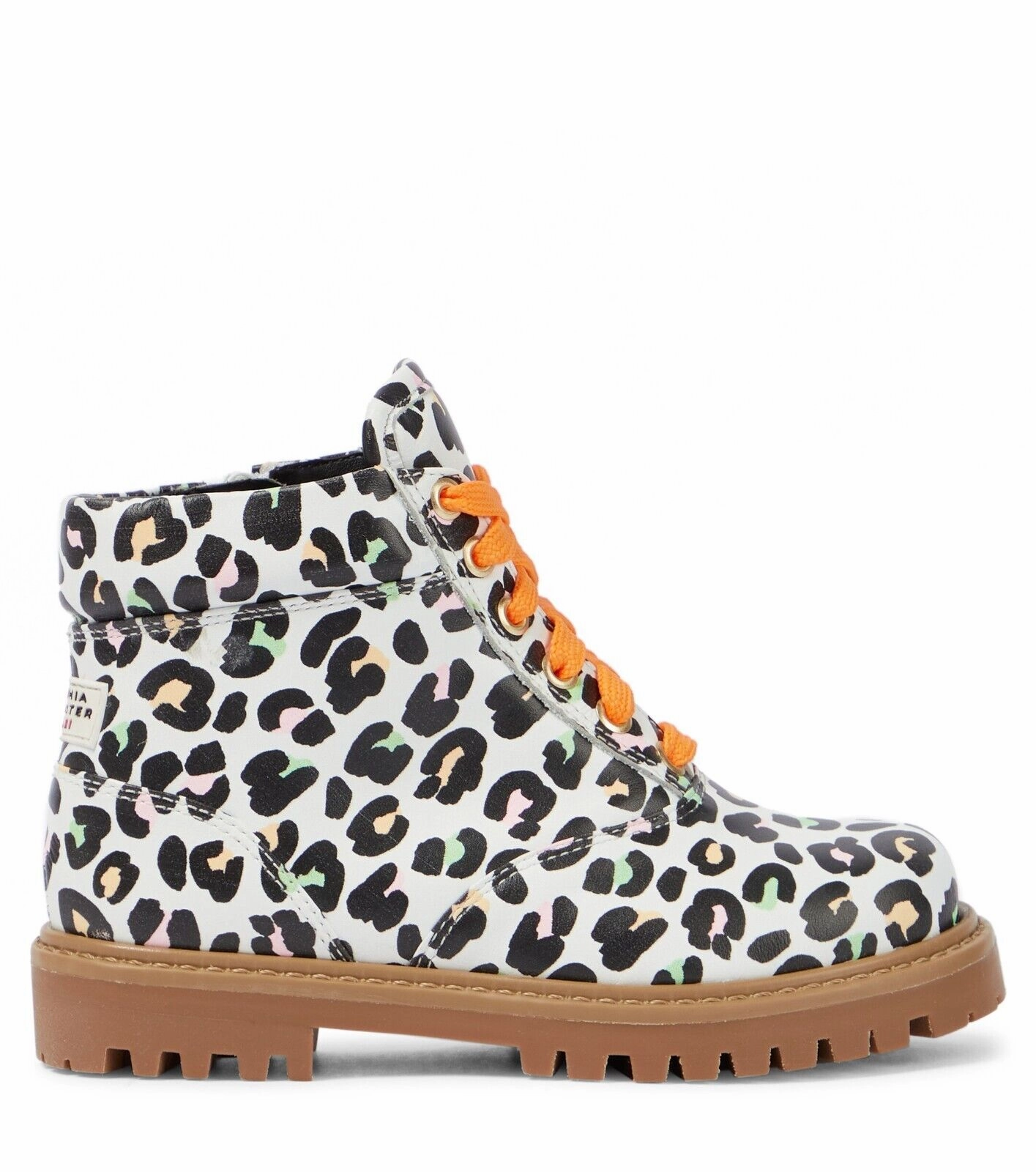 retro look Dynamic Use Sophia Webster Tia Combat Boots Girls Kids 13 Multi Leopard Print Leather KHD705
