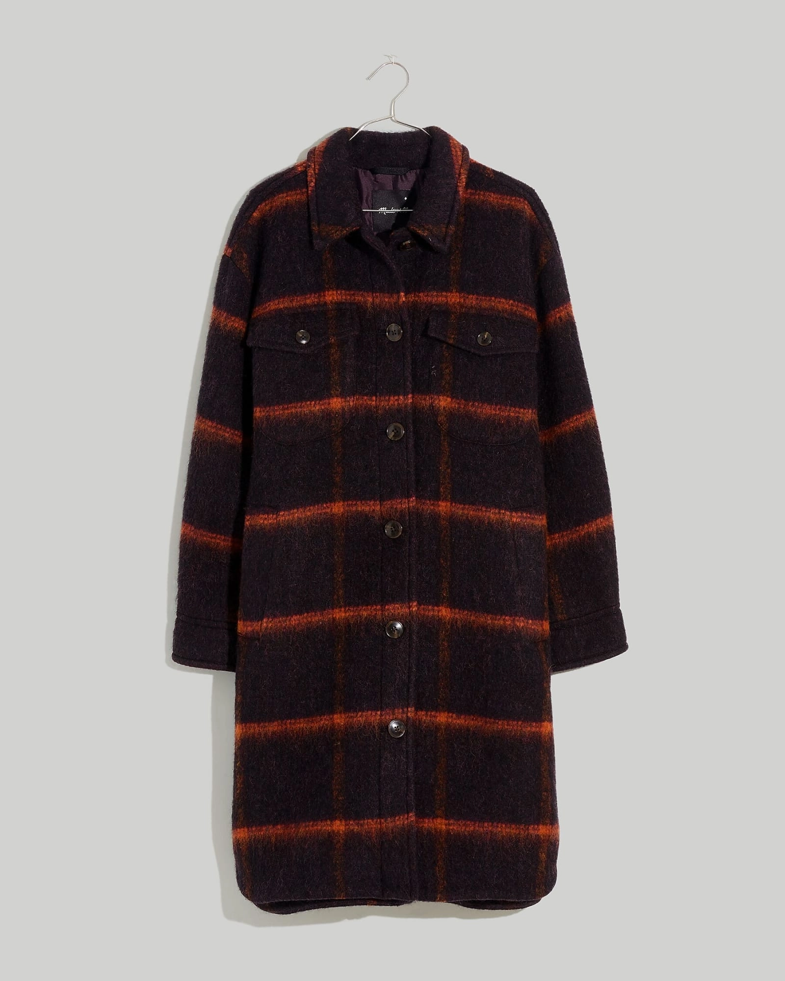 Long Wool Shirt Jacket | Spiced Raisin All Day Comfort beach bonfire